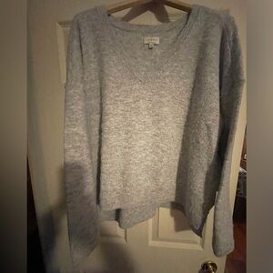 Lucky Brand soft wool v-neck sweater, grey, X Large